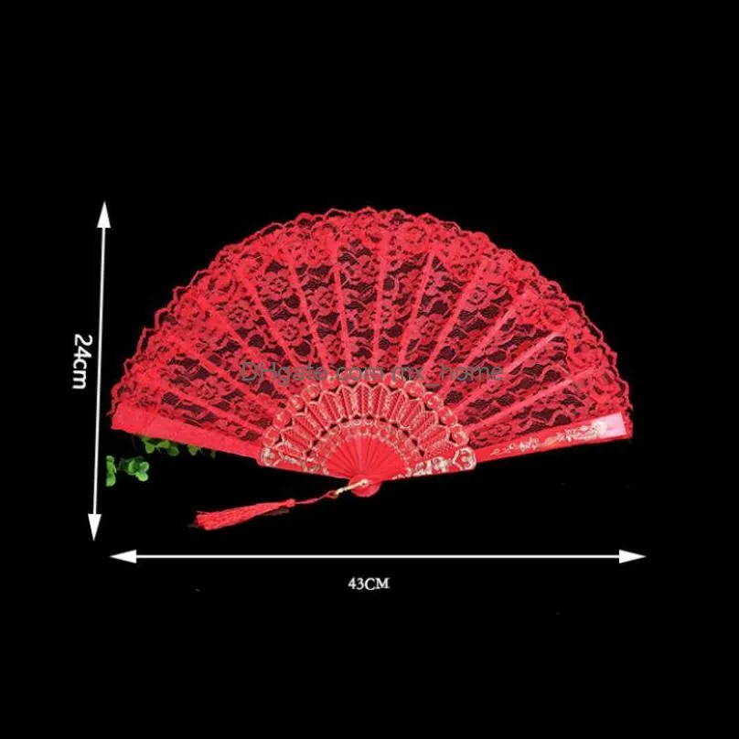 Other Home Decor Lace Hand Fans Wedding Custom Chinese Decoration Flower Pattern Vintage Ornaments Plastic Dance Fan Souvenirs