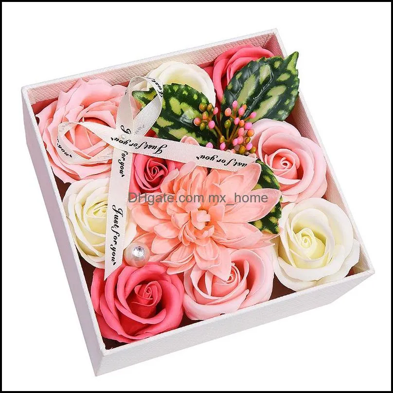 rose flower box artificial flowers sunflower romantic valentines mother`s day gift wedding party gifts handmade petal yfa2930