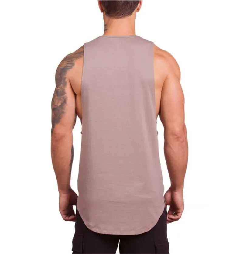 OEM customized Cotton plus size men`s tank tops gym fitness men stringer sleeveless shirt Sports vest Bodybuilding Clothing