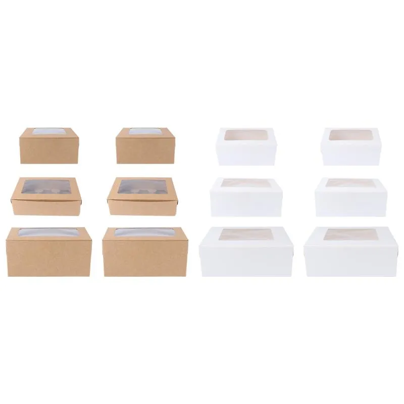 Gift Wrap 12Pcs Cupcake Box Container Household Muffin Containers Bakery Cake CarriersGift