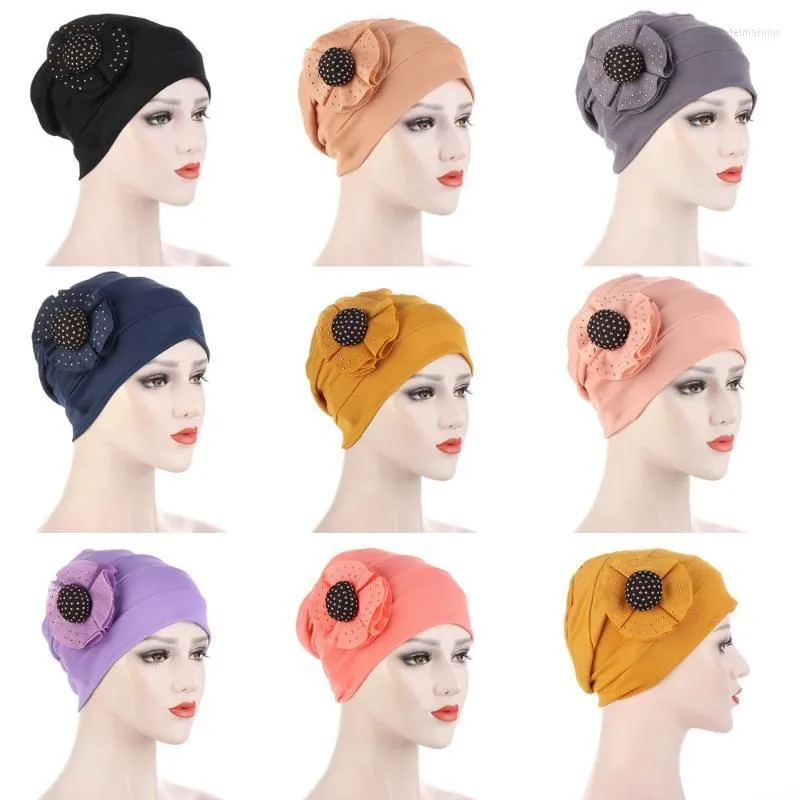Gorro/gorras de calavera para mujer, gorros de turbante florales grandes, gorros elásticos, envoltura para la cabeza del cabello Delm22