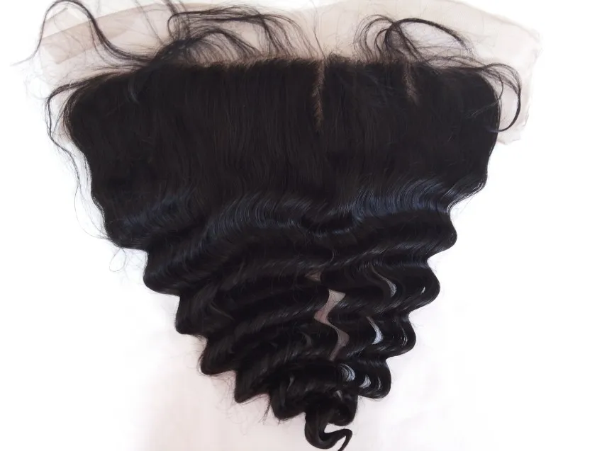 Malaysian loose wave Lace Frontal 13x4 Lace Frontal With Baby Hair And Bleached Knots 10A Free 3 Part Lace Frontal Closure