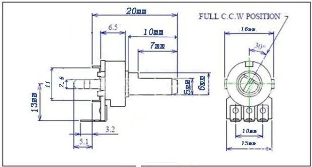 ALPS Audio - Potentiomètre De Volume RH2702 8 Broches, 50K Ohm, Pour Ampli Audio Haut De Gamme (pas De Bruit, équilibre L/R)