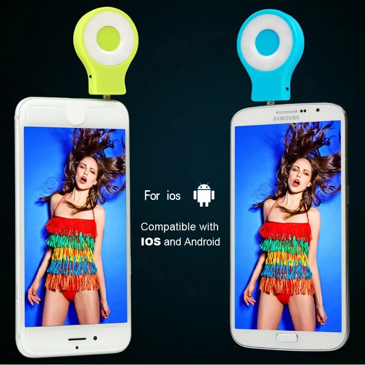 RK-07 Nätt med hjälp av selfie Förbättra Flash Light Smart Phones Autodyne Flash LED Flash Kompatibel med iOS och Android