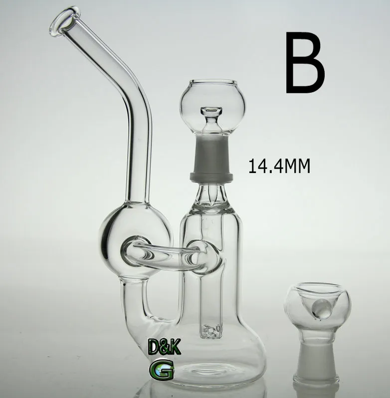 Hot sell 14.4mm Glass bong water pipe with dome nail and bowl two function