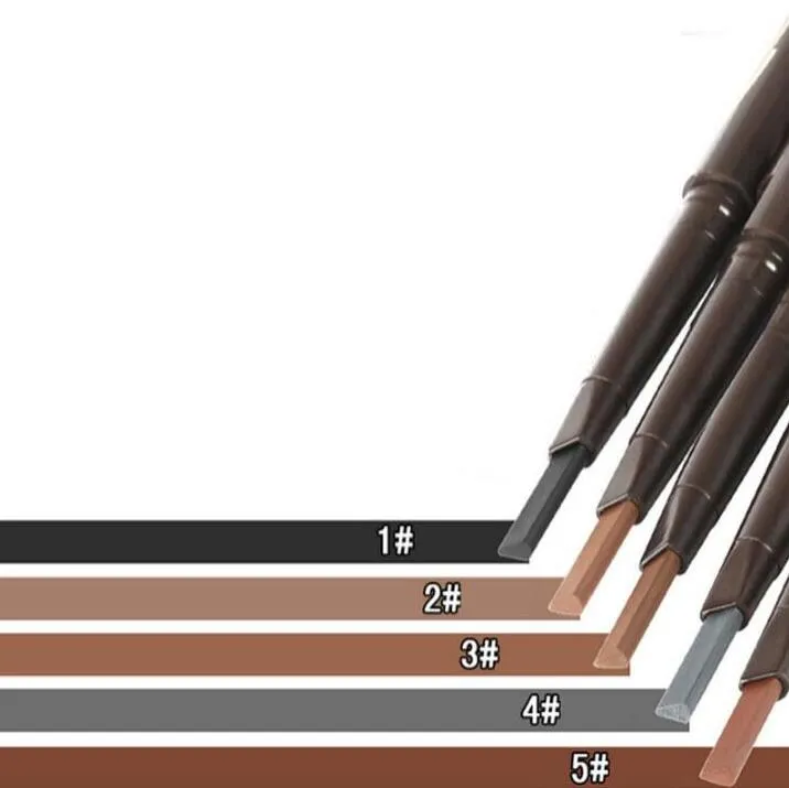 Promotion Doppelköpfiger automatischer rotierender Augenbrauenstift, wasserdichter Augenbrauenverstärker, zwei Enden mit Formpinsel, Make-up-Schönheitswerkzeug, 5 Farben