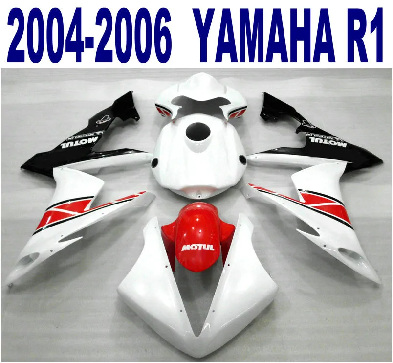 YAMAHA 2004-2006 용으로 설정된 100 % 사출 성형 페어링 YZF-R1 빨간색 흰색 검정색 ABS 페어링 키트 04 05 06 yzf r1 VL29