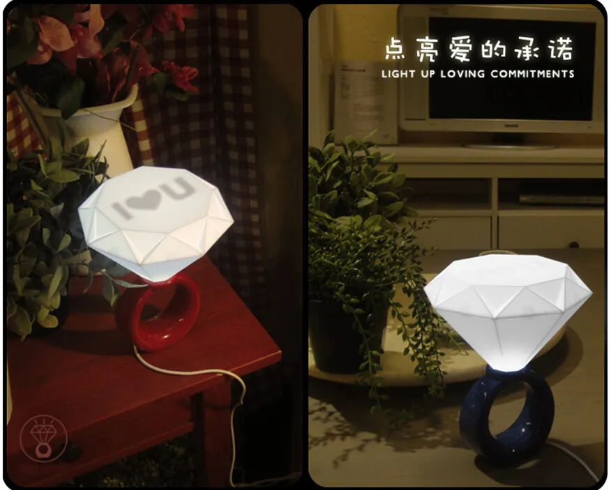 LED ring light romantic couples Nightlight a bag, Valentine's Day gift ideas diamond lights, USB \ lamp with power adapter
