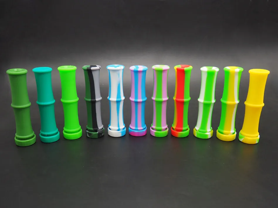 5X Bamboo silicone Nectar nector Collector kit Concentrate smoke Pipe with Titanium Tip Dab Straw Oil Rigs