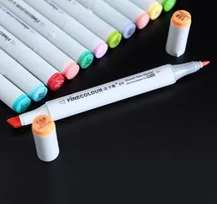 La deuxième génération de marqueurs finecolour Stylo FINECOLOUR Sketch Stylos de peinture d'art peints à la main 160 couleurs à choisir avec un sac cadeau sacs à stylos