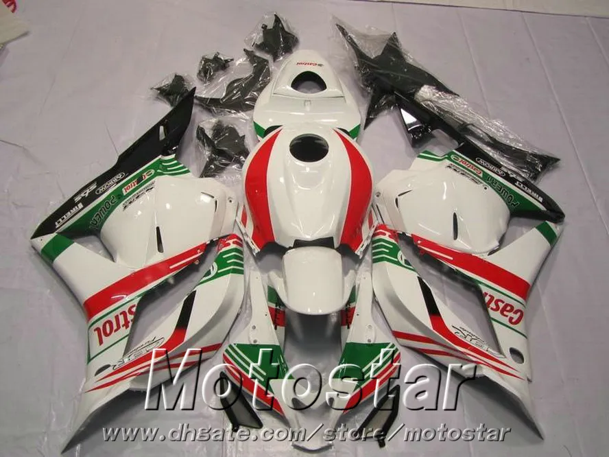 Injektionsgjutning av högkvalitativa karosserier för HONDA CBR600RR 2009 2010 2011 Vit Röd Green Fairing Kit CBR 600RR 09 10 11 yr73