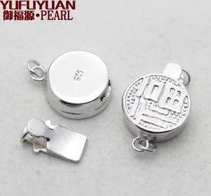 Бесплатная доставка Оптовая жемчужные аксессуары Yu fu yuan 925 серебро жемчужное ожерелье застежка YPJ55