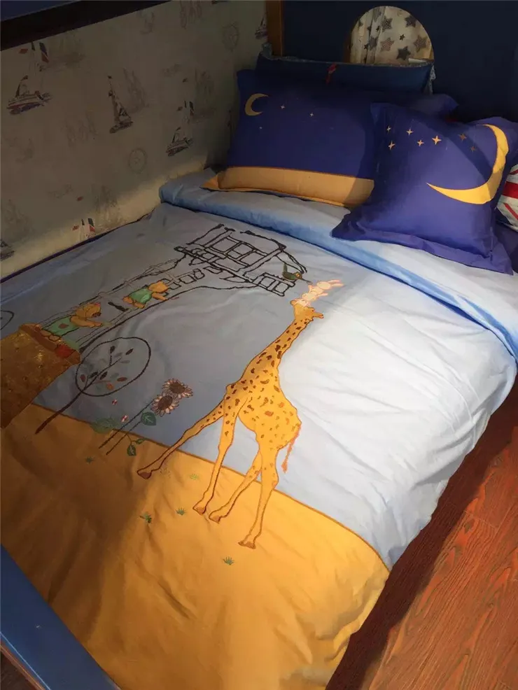ملاءات سرير مخططة للأطفال منسوجات منزلية أنيقة من القطن للأولاد والبنات مجموعة مفرش سرير مخططة 4 لربيع وصيف مريح