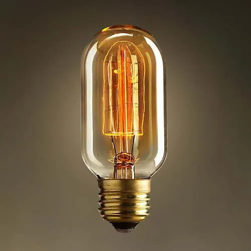 Speciale verlichting filament recht vuurwerk kunst gloeilamp vintage edison lamp E27 halogeenlampen, gratis verzending, T45-12