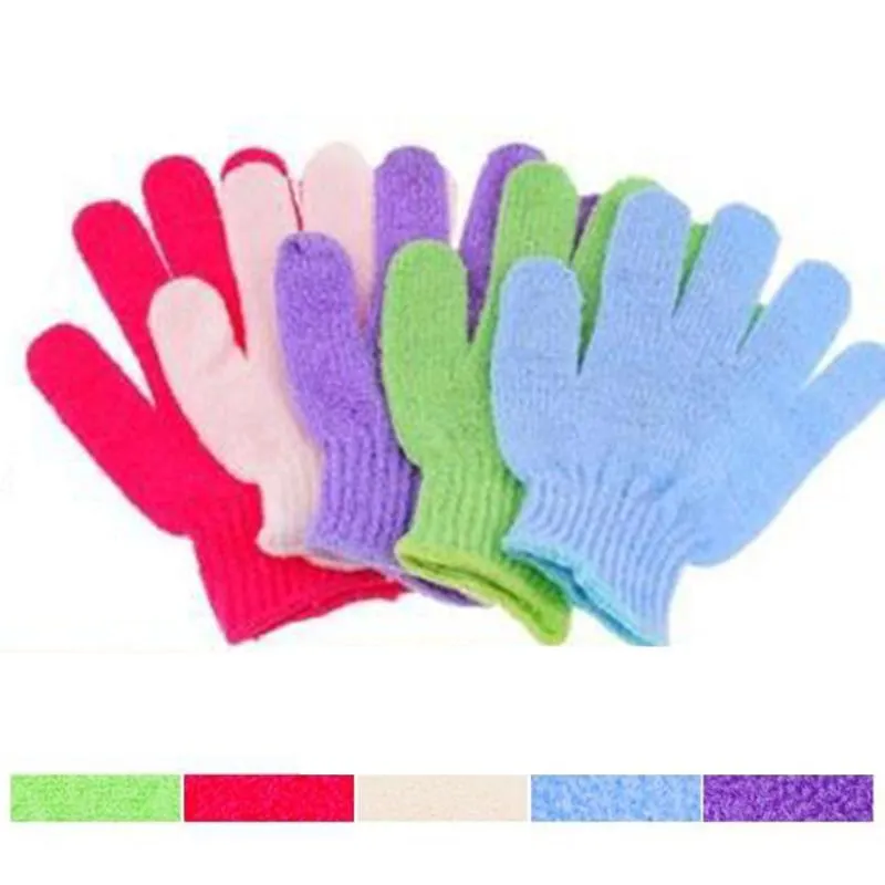 Mitt Dusch Bad Exfoliating Bad Duschhandske för Peeling Exfoliating Mitt Glove Fem Fingrar Scrubber Spong Bath Gloves Spa Skum