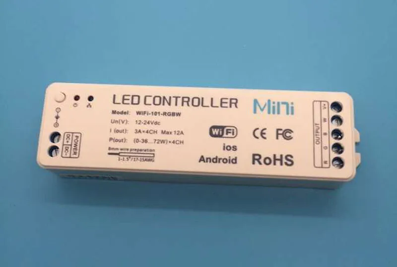 Mini Wifi Levou RGBW Controlador 12-24VDC WiFi -101-RGBW Para RGB / RGBW Levou Luz de Tira CE RoHS