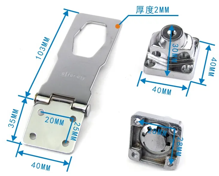 Blokada Marka Zablokowana Szafka Szafka HASP Mocowanie powierzchni zamka drzwi zamka Blokada Blokada Klatka Chest Lock Blokada Zamykany Metal Cargo Box