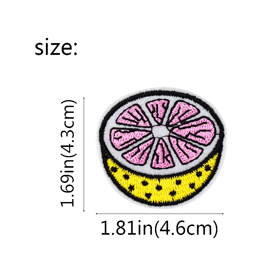 Lemon Embroidered Patches for Clothing Iron on Transfer Applique Fruit Patch for Jeans Bags DIY Sew on Embroidery Stickers