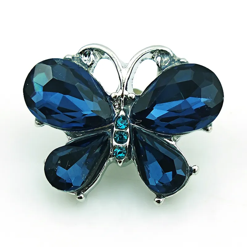 Fashion 18mm Snap Buttons Rhinestone Butterfly Metal Clasps DIY Noosa Bracelets Interchangeable Jewelry Accessories7253651