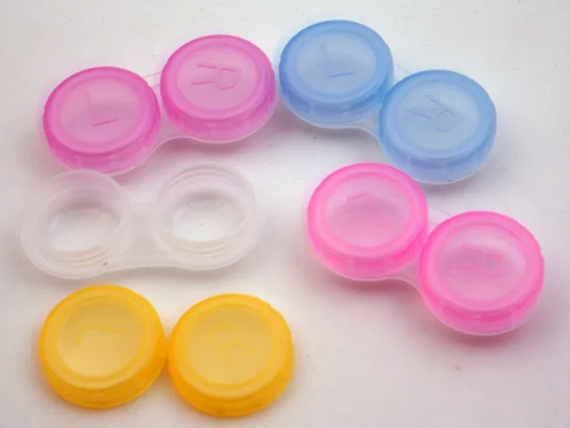 Amazing cheap price =Contact Lens Case lovely Colorful Dual Box Double Case Lens Soaking Case