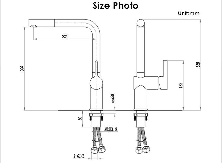 Rolya Einzigartiges Patentdesign, hochwertiger Messing-Einhebelmischer, sandbeige lackiert, für Küchenspüle, Mischbatterie
