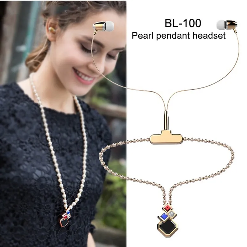 New 3D Stereo BL 100 Lady Necklace Like Bluetooth Wireless Headset