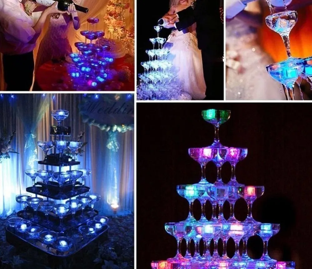 LED Party Lights Color Changing LED ice cubes Glowing Ice Cubes Blinking Flashing Novelty Party Supply