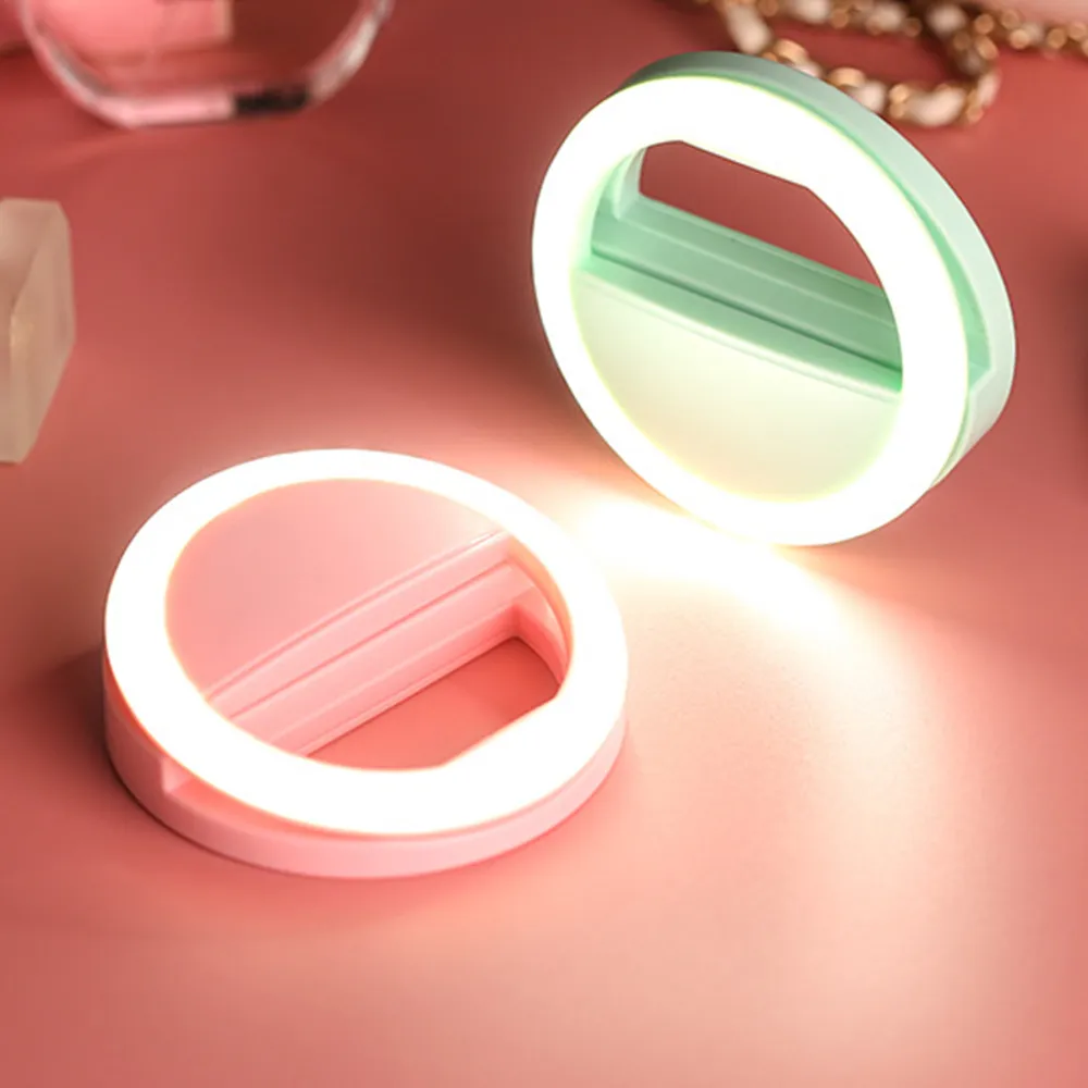 Fashion USB Charge Selfie Ring Lights Clip-on Cellphone Ring Light 36 LED Fill-in Lighting 3 Level Brightness for iPhone Samsung