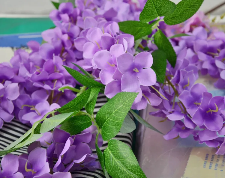 Fleurs artificielles en soie de 16 mètres, décorations de vigne de glycine en rotin, décorations d'arrière-plan de mariage, fournitures de fête 5382120