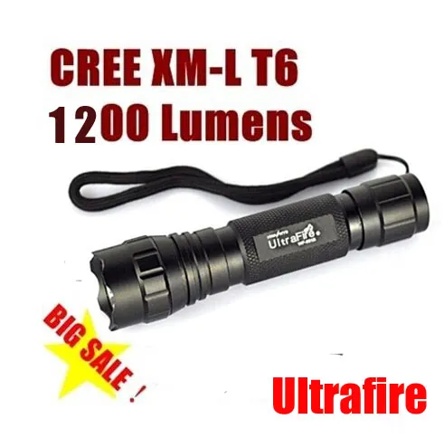 UltraFire CREE XM-L T6 WF-501B 1200 Lümen El Feneri Flaş Işığı Açık Macera Kamp Için Su Geçirmez LED Torch 5-Mode