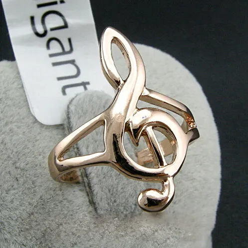 originality note ring for women and men,18k gold plated A favorite of musicians jewelry accessories