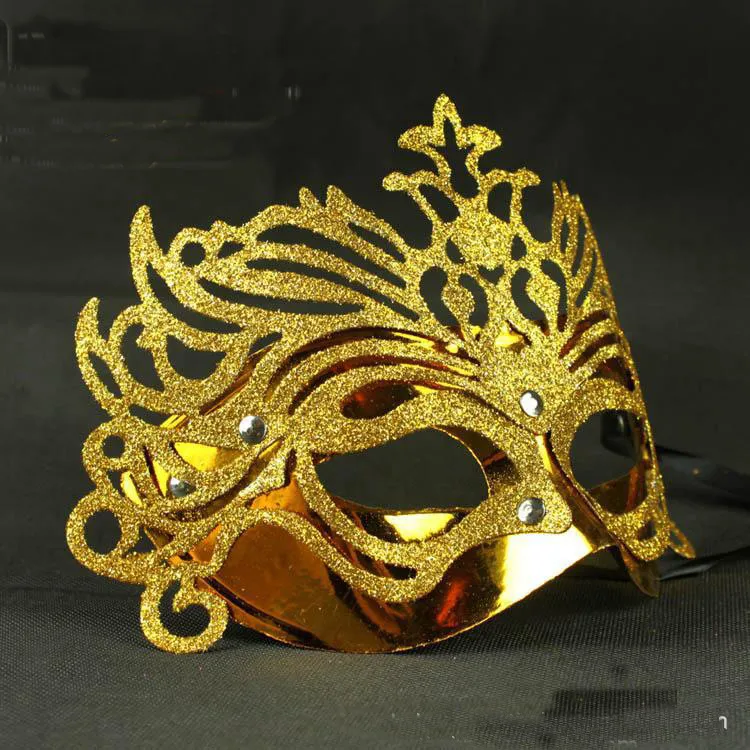 25 piezas Máscara clásica de Halloween Chapado en la parte de la corona Máscaras para hombres y mujeres Máscara de moda para Halloween Navidad Cosplay Máscara de gran calidad