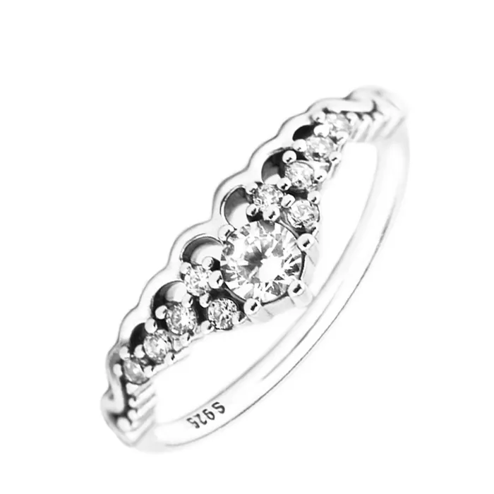 S925 Silber Fairy Tale Tiara Wishbone Ring passt für Original Marke Fashion Jewelry H8ale 196226CZ