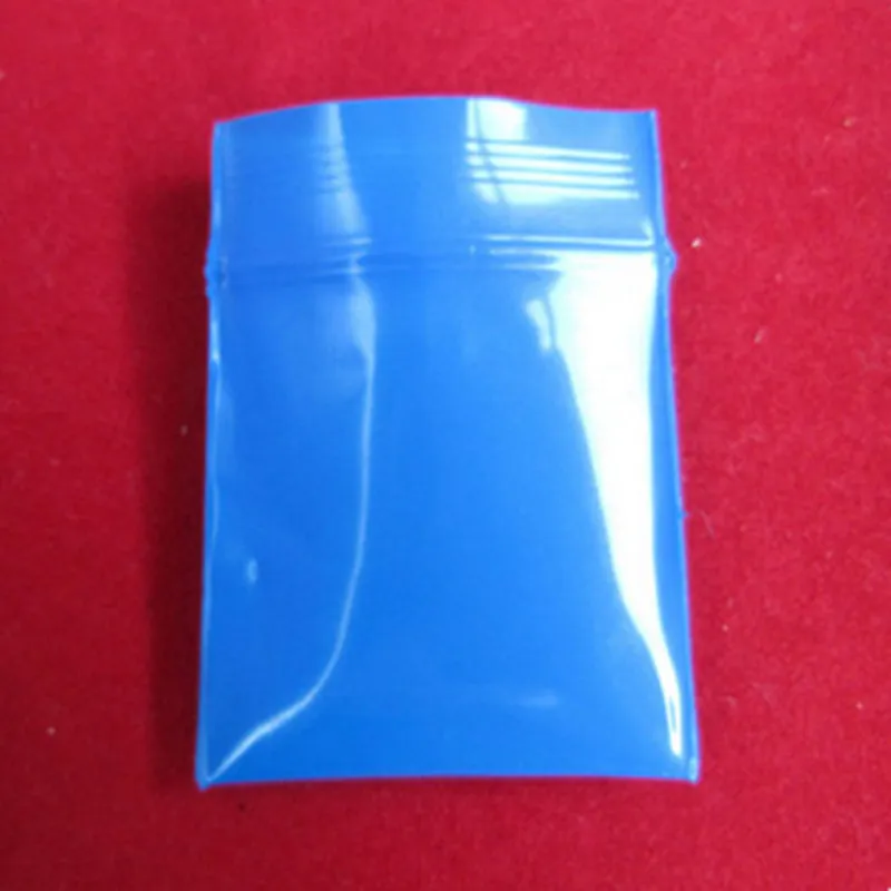 2.5x3cm Mini Sacs auto-étanches Fermeture à glissière en plastique bleu transparent Emballage Sacs d'emballage Thicken refermables Pouches Sac