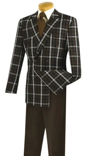 Costume de bureau classique pour hommes, avec fenêtre en verre marron, double boutonnage, 6 boutons, 2 veste + pantalon, sur mesure