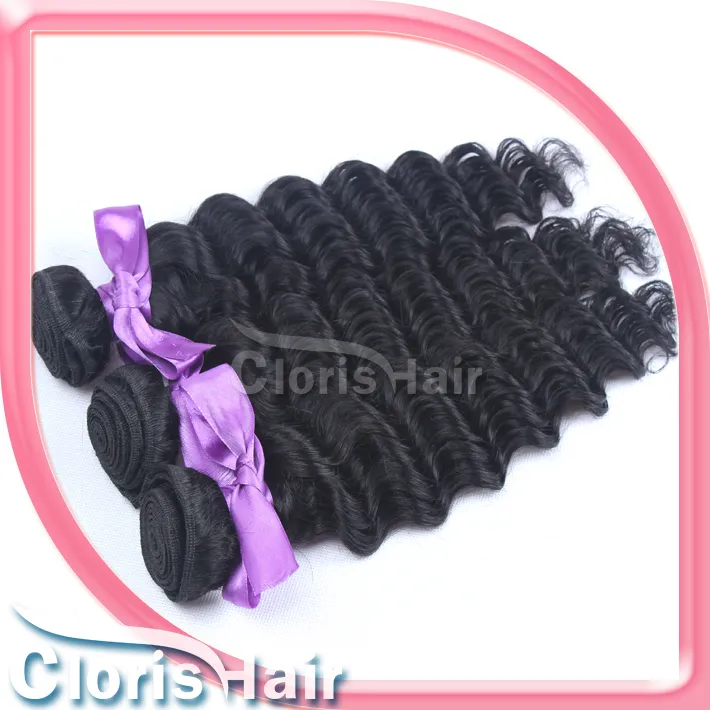 Retail Deep Curly Malaysian Virgin Unprocessed Hair Weave Cheap Deep Wave Human Hair Extensions 1 Bundle Double Machine Weft Healthy End