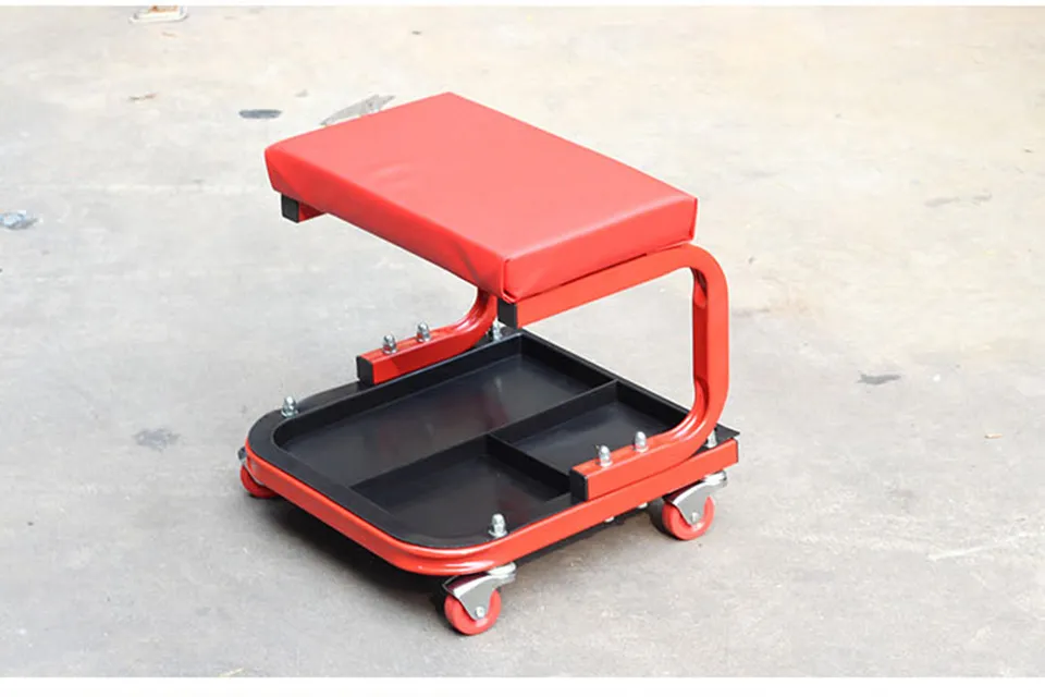 Rolling Creeper Seat Meccanico Sgabello Sedia Strumenti di riparazione Vassoio Negozio Auto Garage in rosso MO6019131464