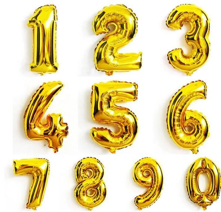 Ballon de 32 pouces argent or bleu rose couleur lettres de l'alphabet A-Z numéro 0-9 ballons en aluminium bricolage fête d'anniversaire ballons de décoration de mariage