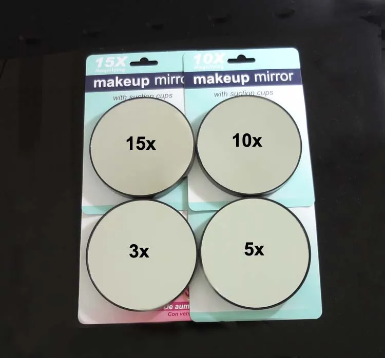 15X, 10X, 5X 3X Vergrößerungsspiegel, Saugnapf, Make-up, kompakt, Kosmetik, Gesichtspflege, Rasur, Reisen