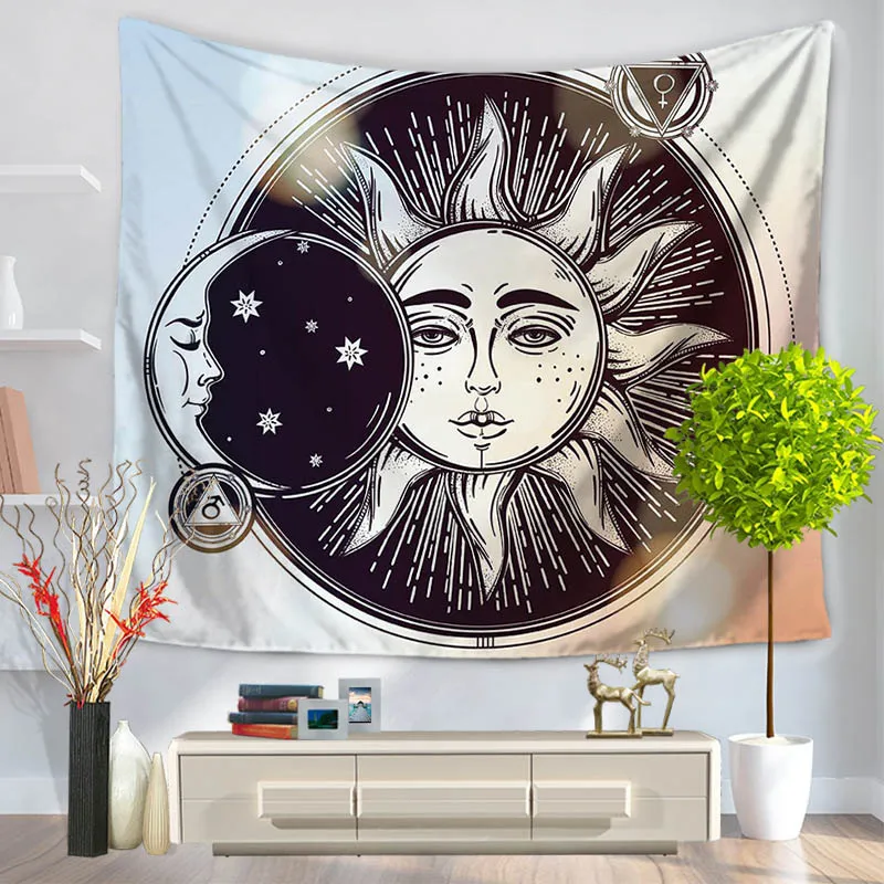 Tapestry Psychedelic Celestial Indian Sun Tapestry Wall Hanging Throw