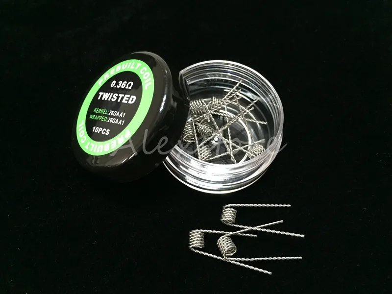 Platt tvinnad tråd smält Clapton Coils Hive Premade Wrap Wires Alien Mix Twisted Quad Tiger 9 Olika uppvärmningsmotstånd 10st/låda för RDA