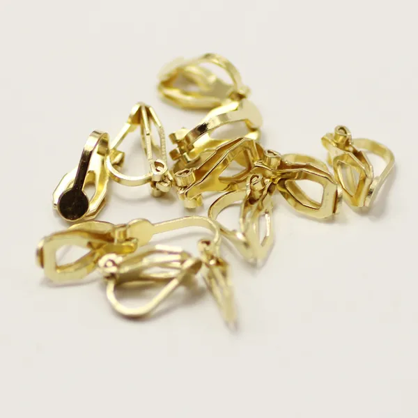 DIY earring finding wholesale factory direct valuable gold color brass earring component clip-on earrings drop shipping