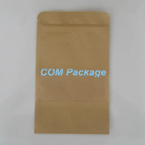 Sac en papier kraft lisse entier 12x20cm avec fenêtre transparente mate à fermeture éclair alimentaire Sac d'emballage de rangement stand up socch doyp1300173