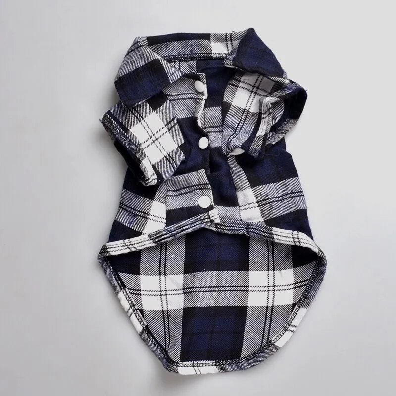 D96 pet dog plaid shirt summer clothes for dogs cute dog clothing for small pet dog clothes 