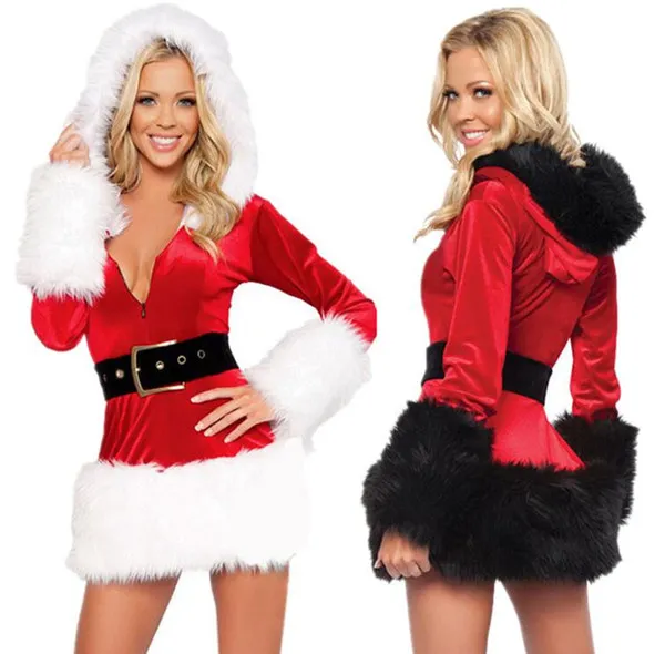 ventas calientes de Navidad cosplay reina vestir varias prendas de vestir de Navidad rojos con capucha roja vestido de la princesa partido atractivos uniformes Roleply