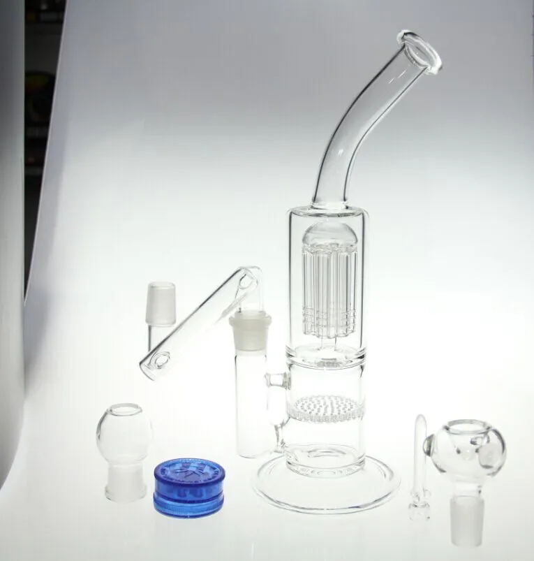 Bong Glass 8 Arm Bong Tubo de água suspenso 18,8 mm Rigação de óleo de vidro Bad Bubbber Fumando tubo de tabaco Duas funções