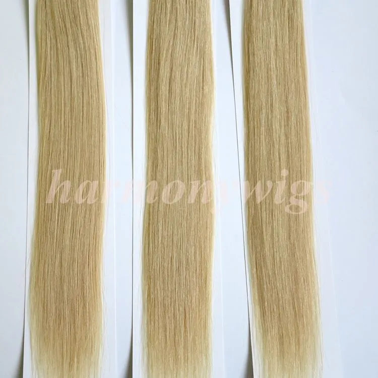 50g 20 pçs fita em extensões de cabelo cola trama da pele 18 20 22 24 polegada 60platina loira brasileiro indiano remy cabelo humano harmonia4861438