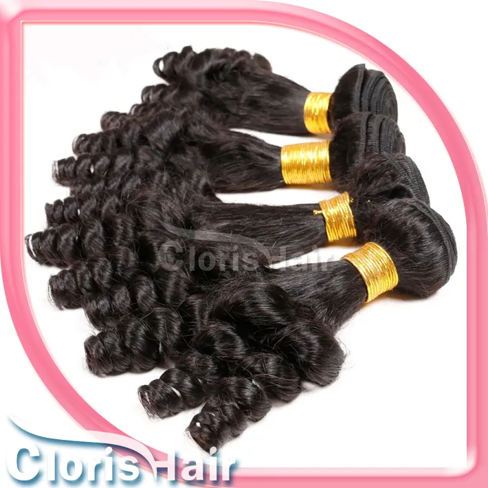 Nova Moda Aunty Funmi Raw Indian Virgem Extensões Não Transformadas Bouncy Espiral Romance Curls 100% Human Hair Tecer Atacado 3 Bundles