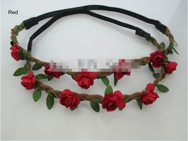 Bride Bohemian Style Flower Headband Festival Party Wedding Floral Garland Headband Flower Crown Headwear