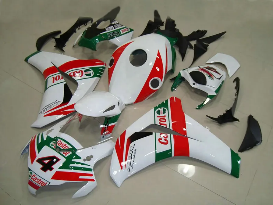 Injectie Molding ABS Plastic Fairing Kit voor HONDA CBR1000RR 2008-2011 CBR 1000 RR GROENE RODE WITTE CASTROL VALEN 08 09 10 11 # U35